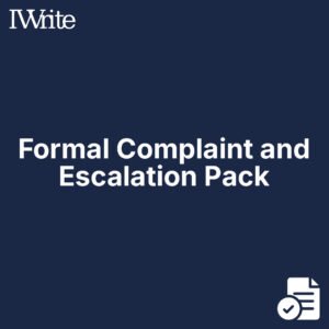 Formal Complaint and Escalation Pack