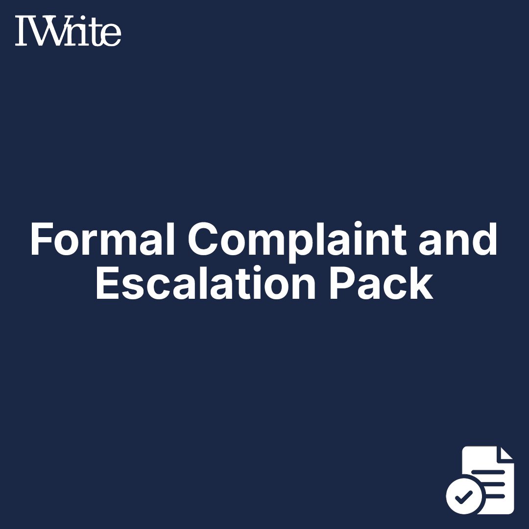 Formal Complaint and Escalation Pack