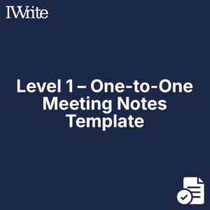 Level 1 – One-to-One Meeting Notes Template